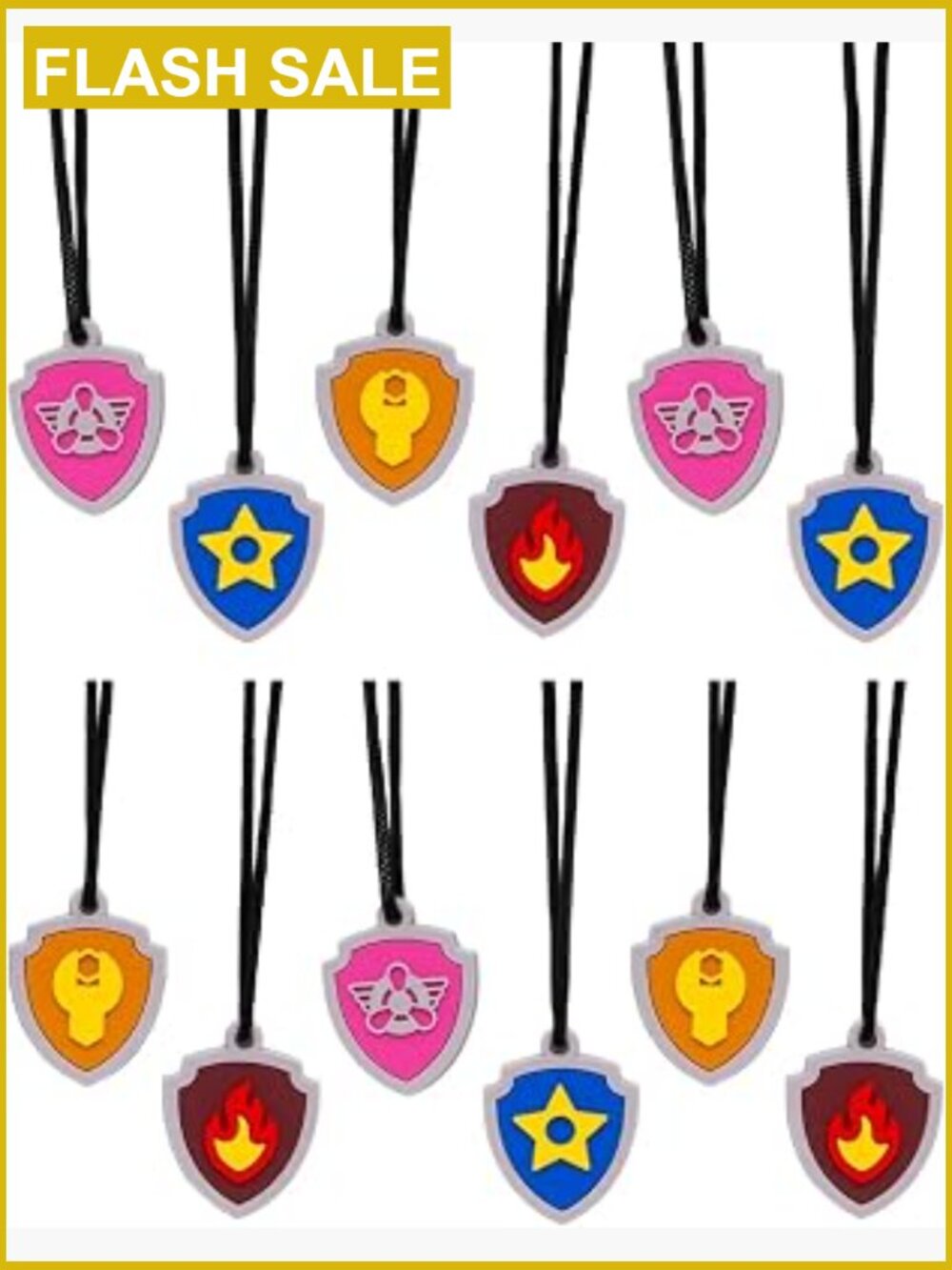 PAW Patrol Pup Tag Charm Necklaces - 12 Pack, 24" Satin Cord